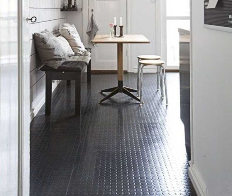 Rubber flooring installation